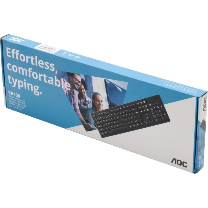 Клавіатура AOC KB100B USB UA Black (KB100B/97) зображення 10