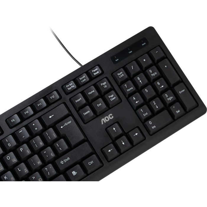 Клавіатура AOC KB100B USB UA Black (KB100B/97) зображення 5
