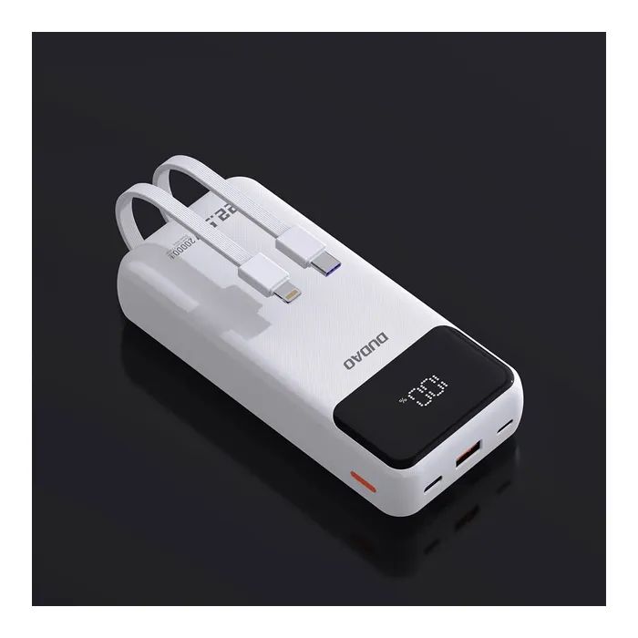 Батарея универсальная Dudao K15Pro 20000mAh PD/22.5W, QC, with built-in cables, White (6977196682447) изображение 4