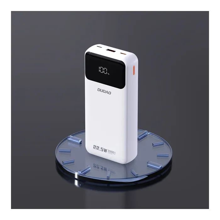 Батарея универсальная Dudao K15Pro 20000mAh PD/22.5W, QC, with built-in cables, White (6977196682447) изображение 5
