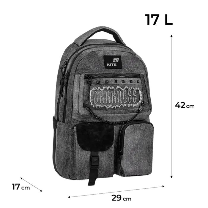 Рюкзак школьный Kite Education teens 2587M Darkness (K26-2587M-5) изображение 12