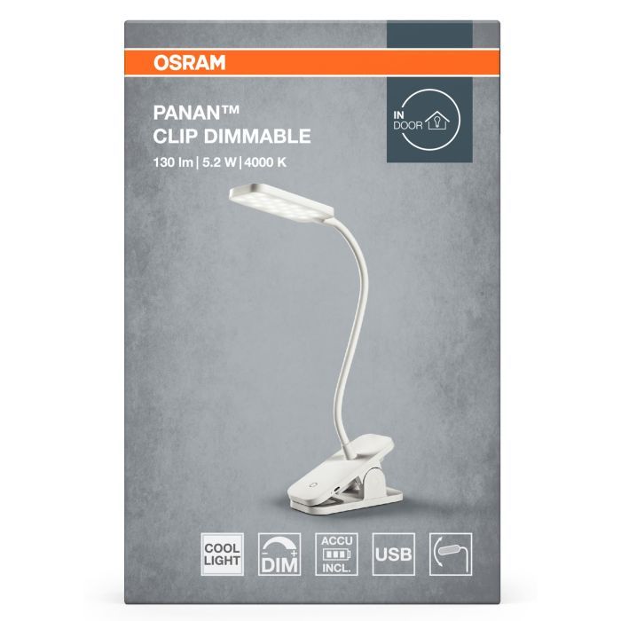 Настільна лампа Osram PANAN CLIP SQUARE DIM USB WT (4099854507496) зображення 5