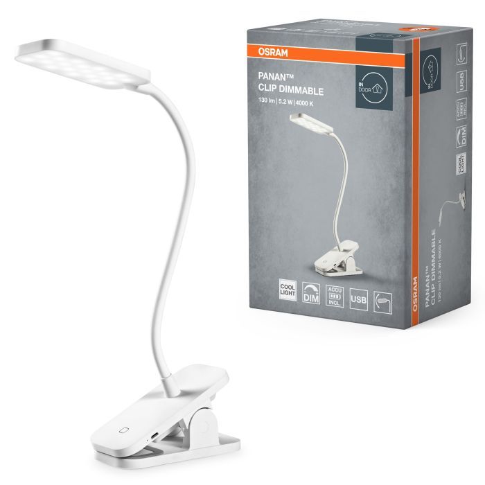 Настільна лампа Osram PANAN CLIP SQUARE DIM USB WT (4099854507496) зображення 7