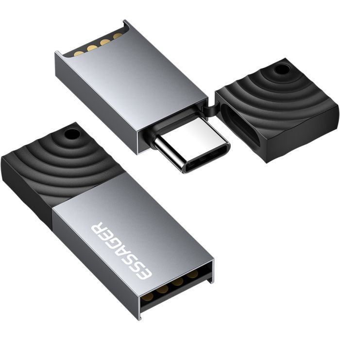 Считыватель флеш-карт Essager USB-C + USB-A to Micro SD black (EDKTF-QW0G-P) изображение 2