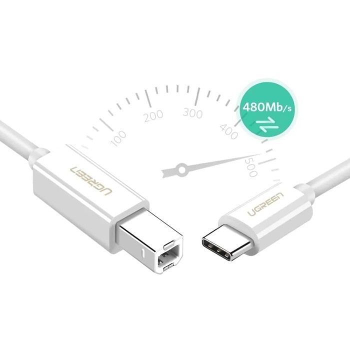 Кабель для принтера Ugreen USB-C 2.0 to BM 1.5m white (40417) изображение 4