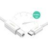 Кабель для принтера Ugreen USB-C 2.0 to BM 1.5m white (40417) изображение 4
