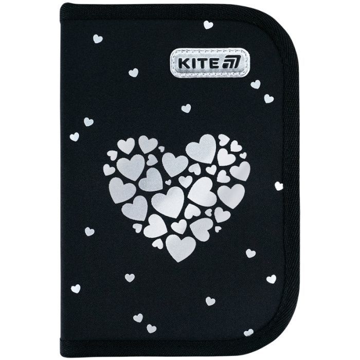 Пенал Kite Black&Silver 622, , без наповнення, 1 відділення, 2 відвороти (K26-622-5) изображение 2