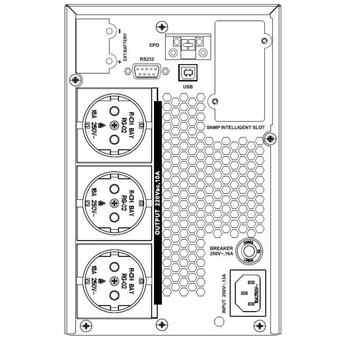 Источник бесперебойного питания SVC PT-2K-LCD 2000VA (PT-2K-LCD) изображение 4