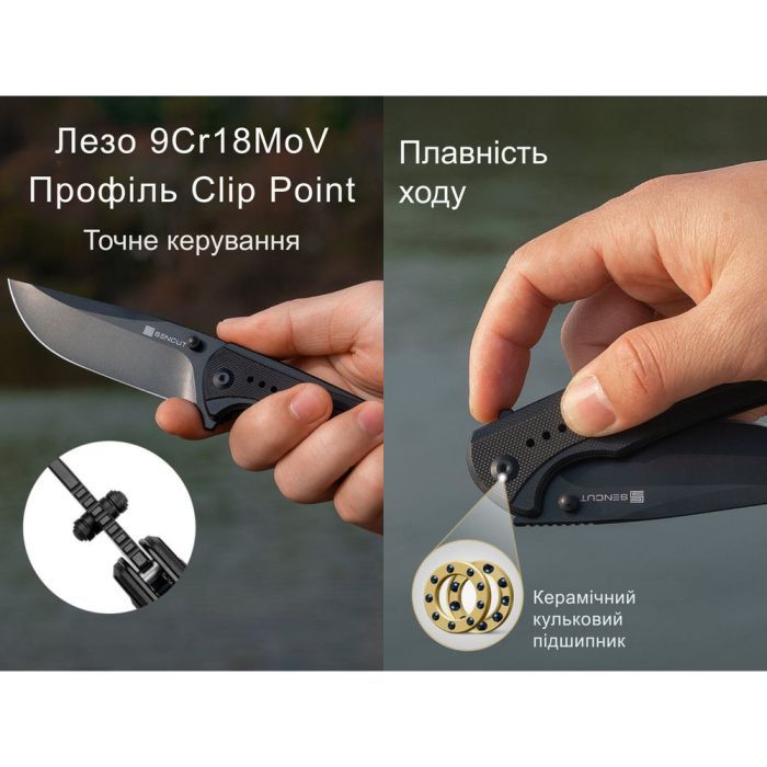 Нож Sencut Regnator, Black/Green G10, Black Stonewash (S24057-2) изображение 9