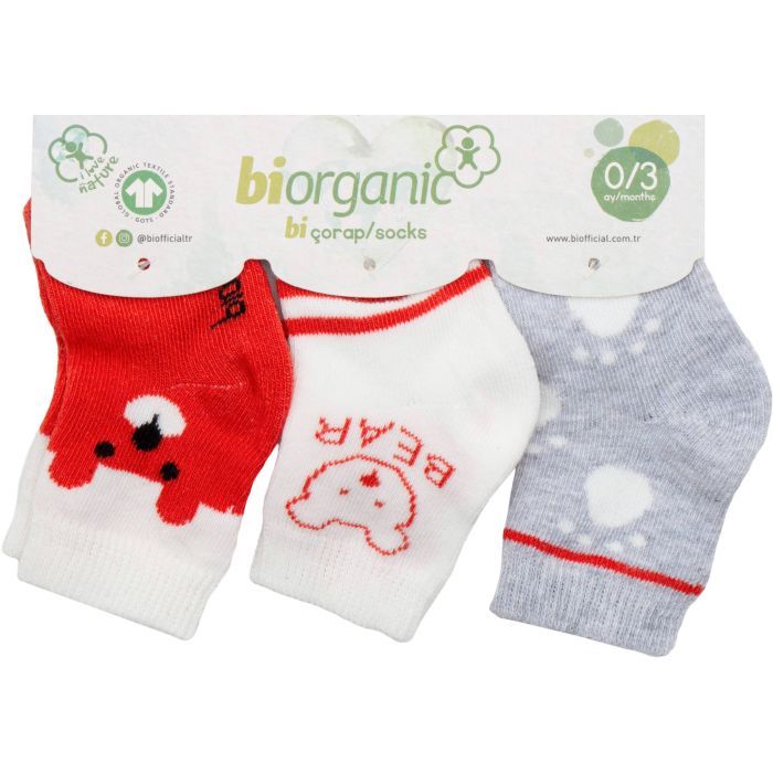 Носки детские Bibaby с мишками (68407-0-3-beige)