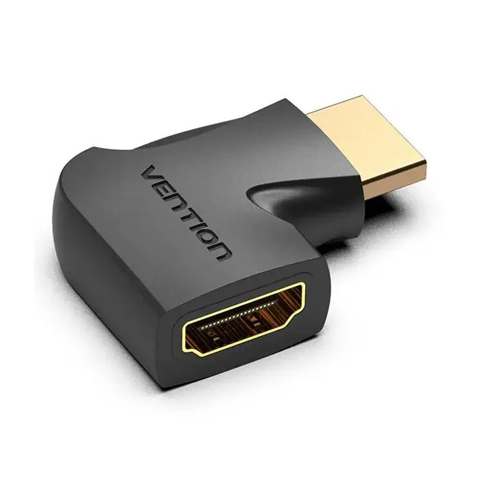 Переходник HDMI M to HDMI F 4K60Hz 90° corner black Vention (AIQB0)