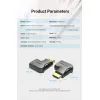 Переходник HDMI M to HDMI F 4K60Hz 90° corner black Vention (AIQB0) изображение 3