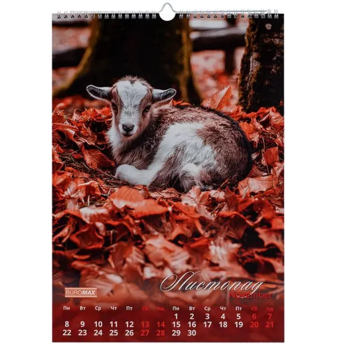 Календарь Buromax настенный А3 2027 год, 1 пружина, Cute goat (BM.210601) изображение 12