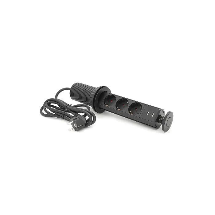 Сетевой фильтр питания Voltronic 3 Роз, 2USB, 16А, 250V, 2м, Black (D06-FU03) изображение 2