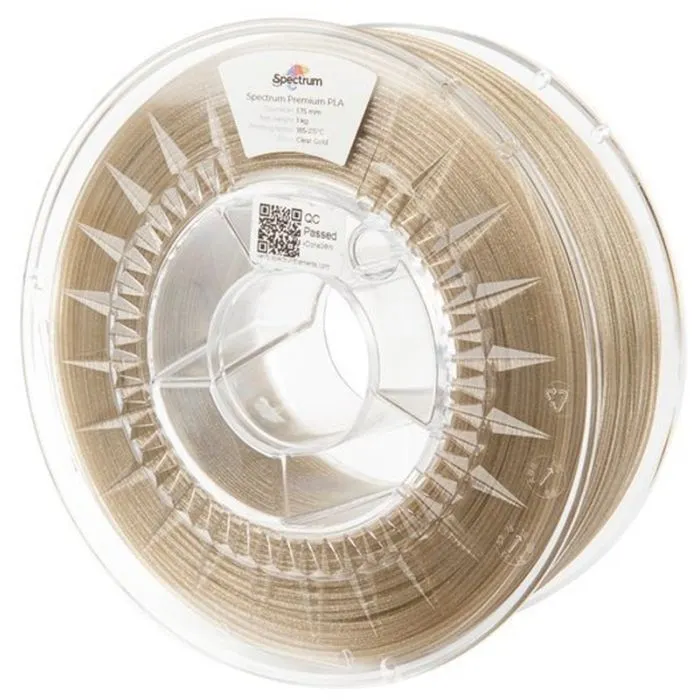 Пластик для 3D-принтера Spectrum PLA Glitter 1.75mm 1kg Gold,Clear (80273)
