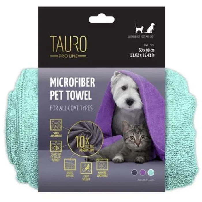 Полотенце для животных Tauro Pro Line из микрофибры 80x120 см мятный (TPL63690)