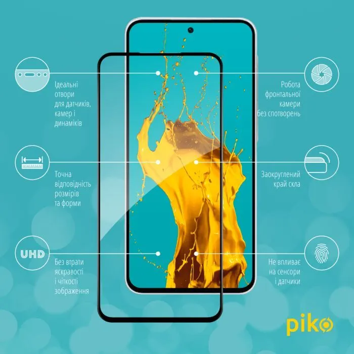 Скло захисне Piko Full Glue ESD Samsung Galaxy A37 Black (1283126634888) зображення 3