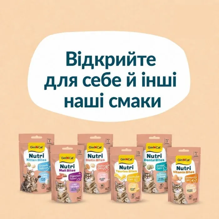 Витамины для кошек GimCat Nutri Vitamin Bites мультивитамины 40 г (4002064428024) изображение 9