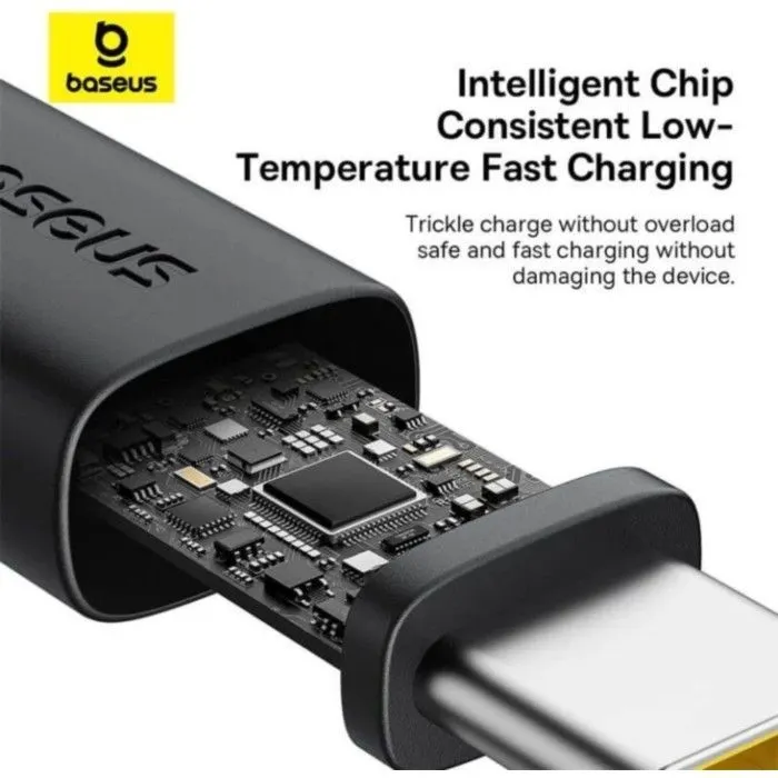 Дата кабель USB AM to USB-C 2.0m 60W black/gold Baseus (P10377802U01-02) изображение 8