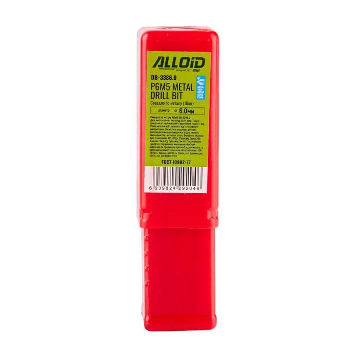 Сверло Alloid по металлу, 9.5мм, DIN338 (DB-3389.5) изображение 3