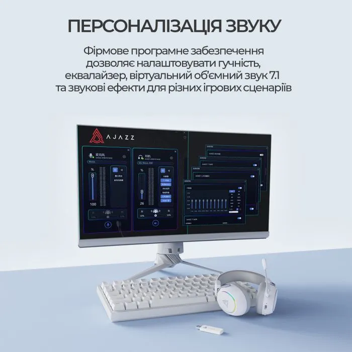 Наушники Ajazz AHM10 Max White (AHM10-MAX-W) изображение 17