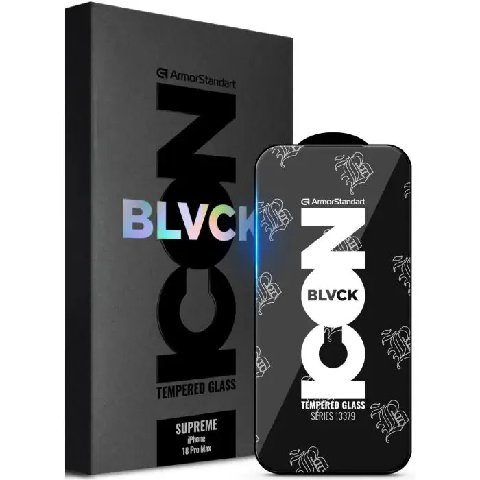 Стекло защитное Armorstandart Supreme Black Icon Apple iPhone 18 Pro Max (ARM91940)
