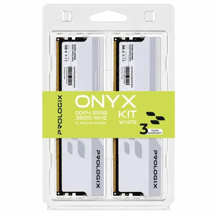 Модуль памяти для компьютера DDR4 32GB (2x16GB) 3600 MHz Onyx White Prologix (PRO32GB3600YW4K) изображение 4