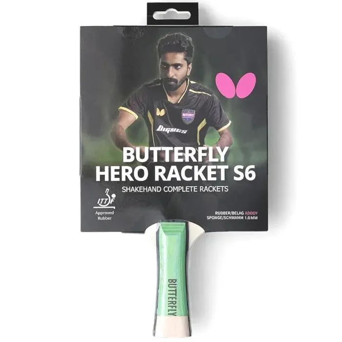 Ракетка для настільного тенісу Butterfly HERO Racket S6 Sathiyan Gnanasekaran (6251760002) (932289) зображення 6