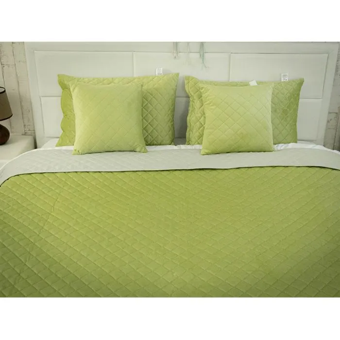 Покривало Руно Olive Green ромб велюр 180х220 (340.55_Olive Green ромб) зображення 7