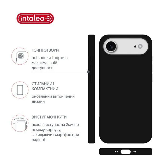 Чохол до мобільного телефона Intaleo Silicone Case Apple iPhone 17 Air Black (1283126630460) зображення 4