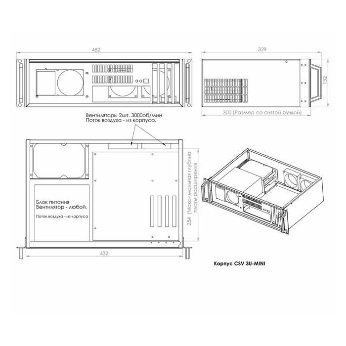 Корпус до сервера CSV 3U-Mini (3М-КС-CSV) зображення 5