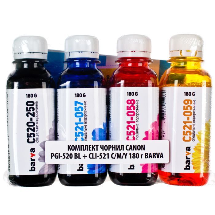 Чернила Barva CANON PGI-520BL + CLI-521 C/M/Y 4х90г (CPGI520-090-MP) изображение 2