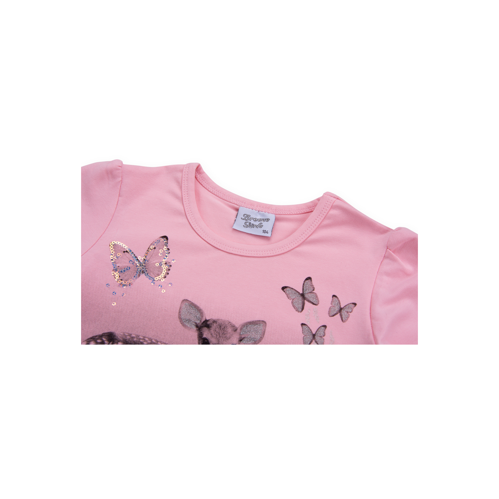 Кофта Breeze с олененком и бабочками (7309-116G-pink) изображение 2