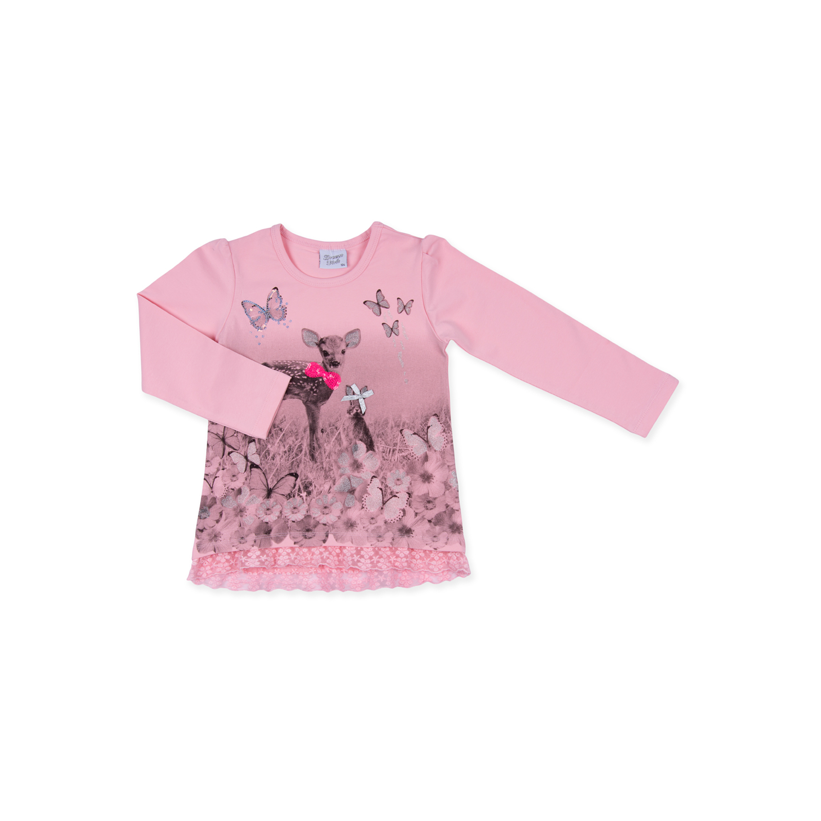 Кофта Breeze з оленям і метеликами (7309-116G-pink)