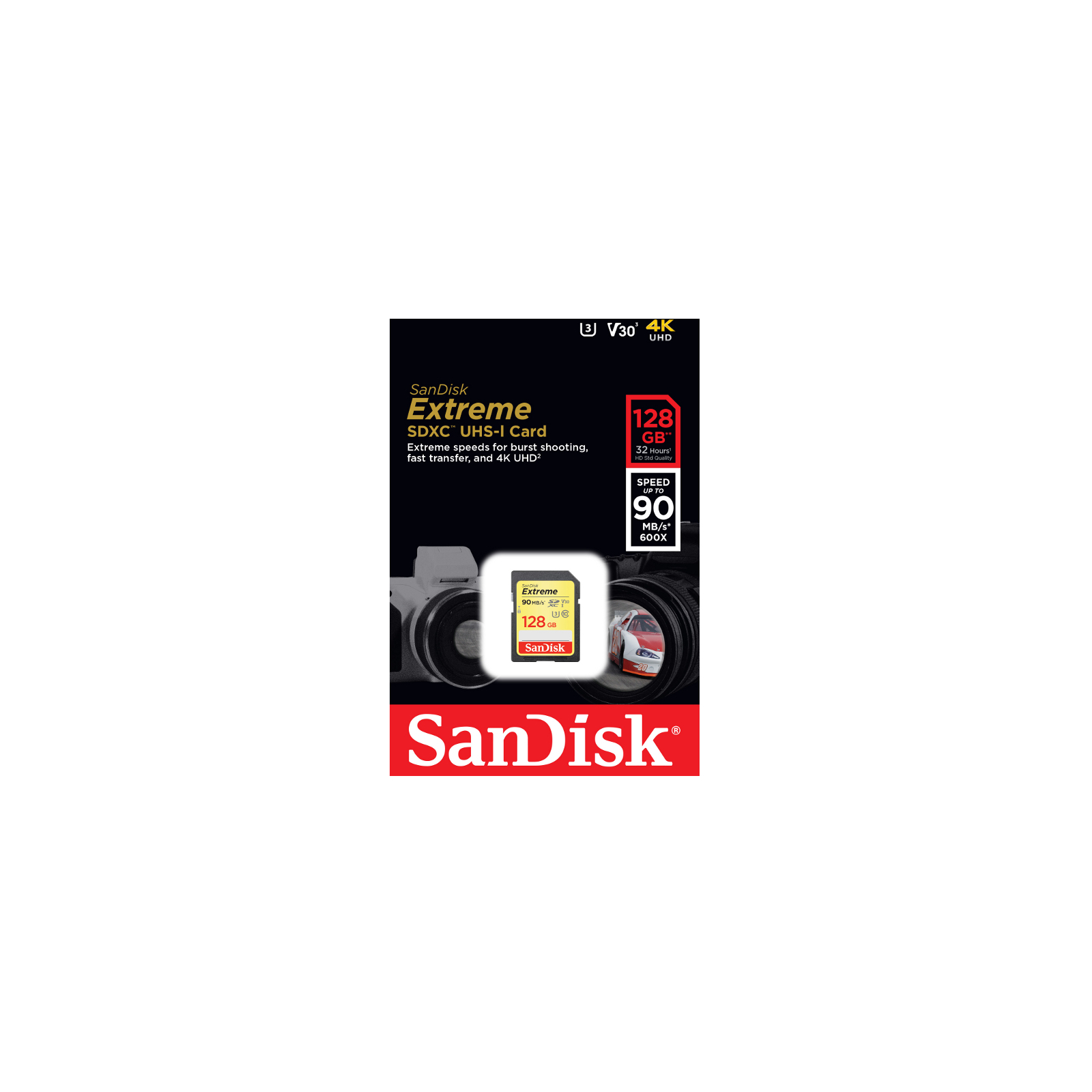 Карта пам'яті SanDisk 128GB SDXC class 10 UHS-I U3 (SDSDXVF-128G-GNCIN) зображення 3