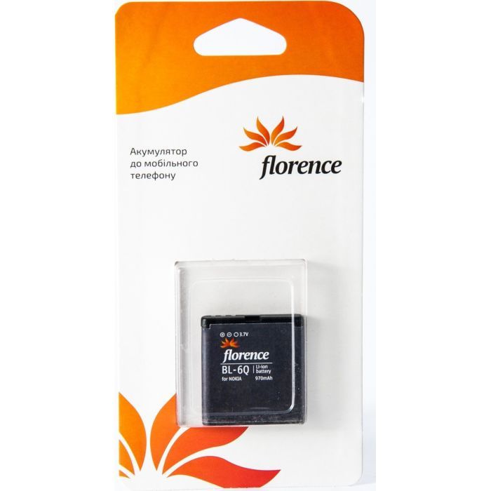 Аккумуляторная батарея Florence Nokia BL-6Q 970mA (BL-6Q) (FLBL-6Q)