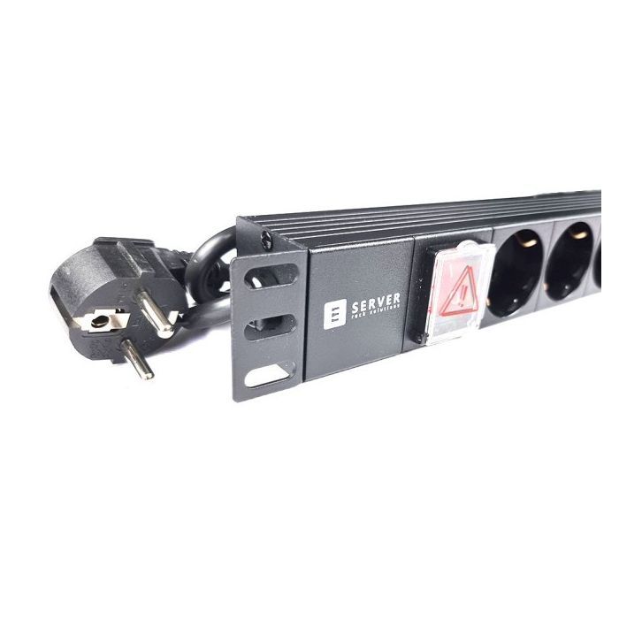 Силовой блок Eserver 19" 8 розеток, выкл., алюм. корпус PDU 220В, 16А (WT-2261A-GER-8WAY) изображение 5