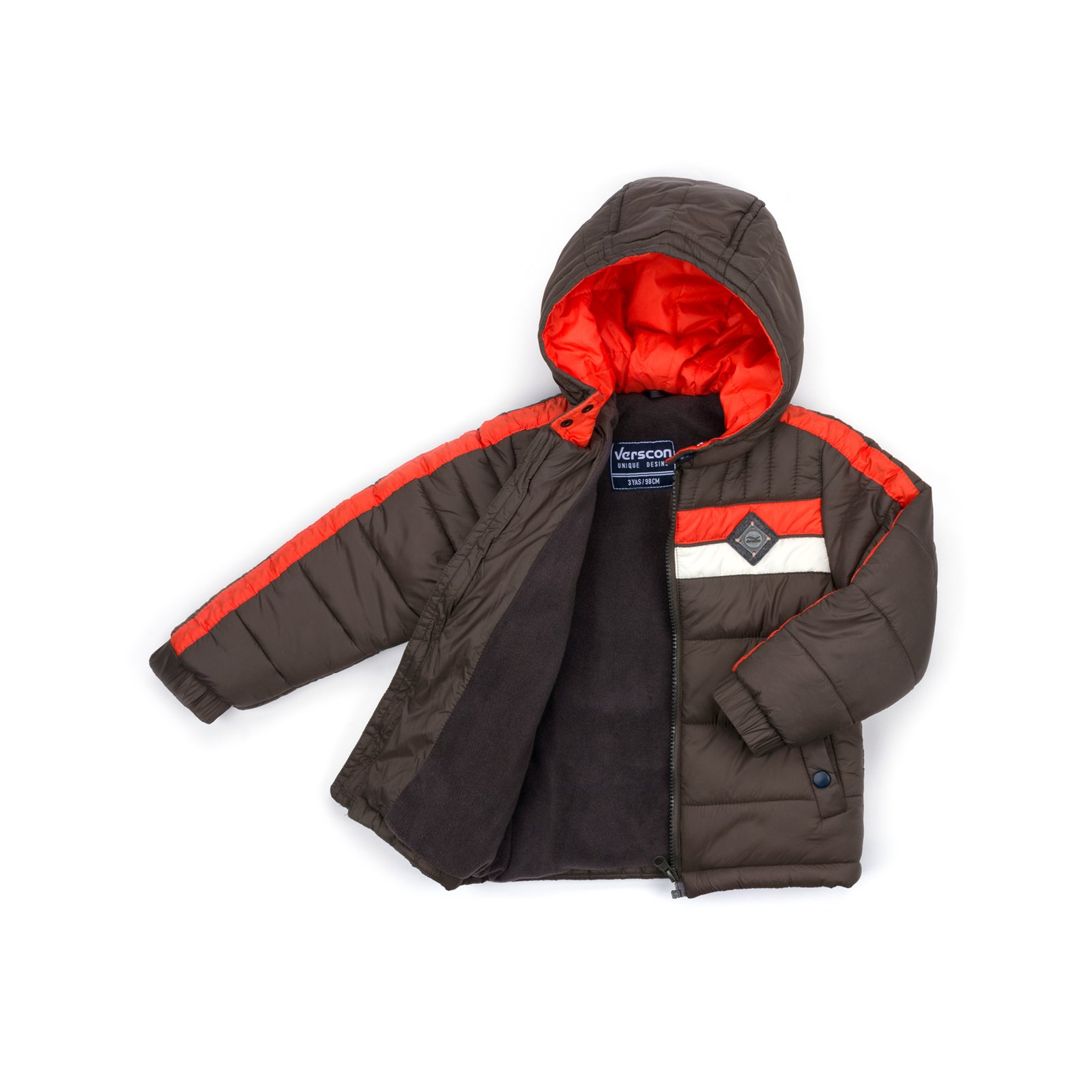 Куртка Verscon з помаранчевою смугою (2663-116B-brown) зображення 2