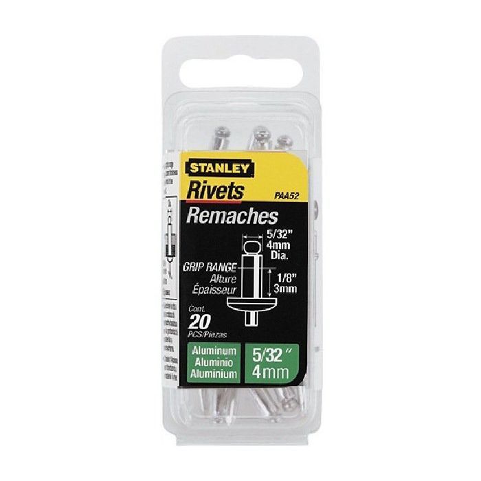 Заклепки Stanley алюминиевые d4х3 мм, 20 шт. (1-PAA52T) зображення 2