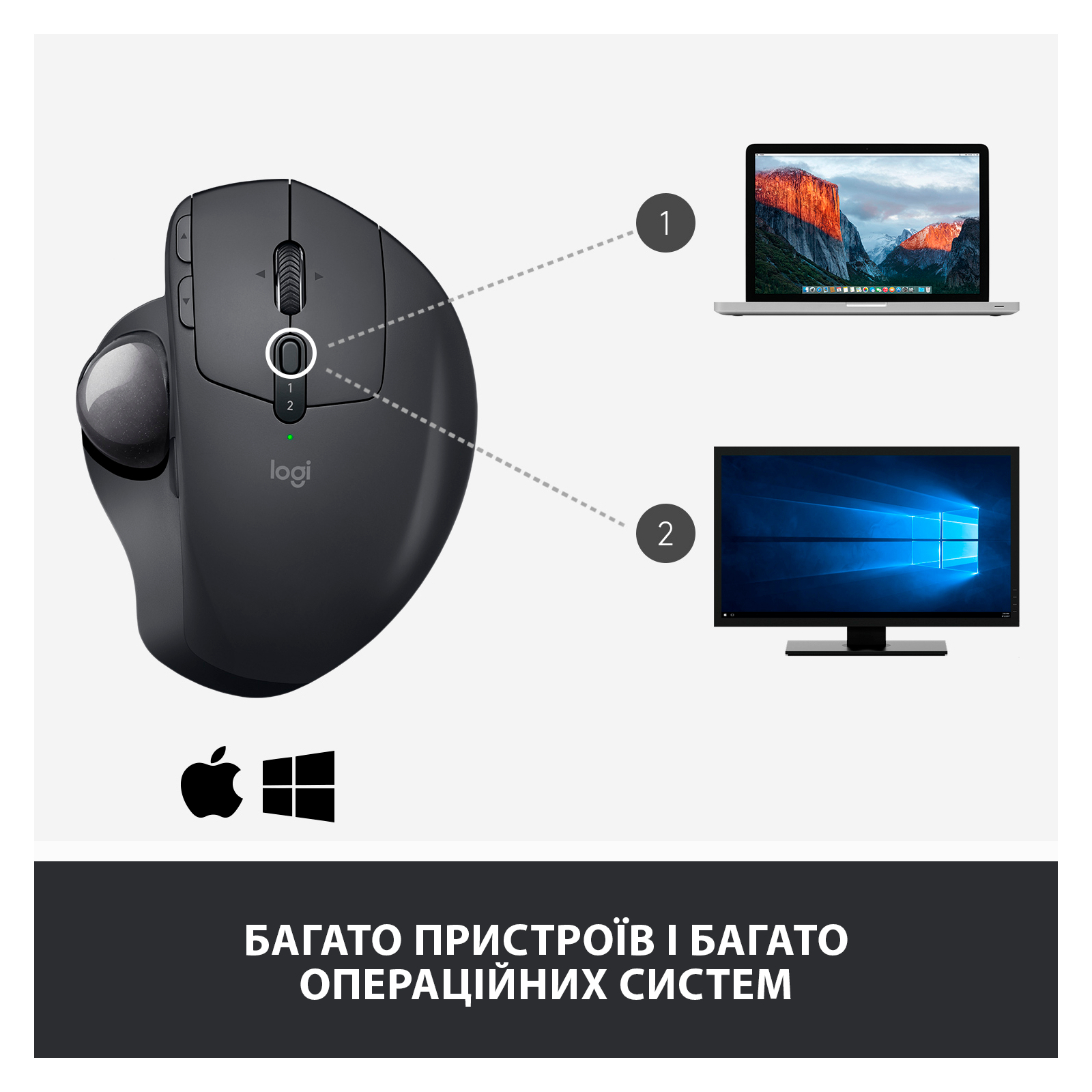 Мишка Logitech MX Ergo Bluetooth Graphite (910-005179) зображення 11