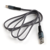 Дата кабель USB 2.0 AM to Type-C 1m flat nylon gray Vinga (VCPDCTCFNB1GR) изображение 3