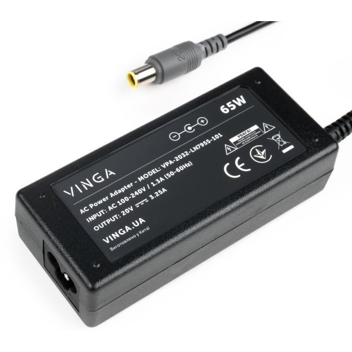 Блок питания к ноутбуку Vinga Lenovo 65W 20V 3.25А 7.9*5.5 (VPA-2032-LN7955-101) изображение 2