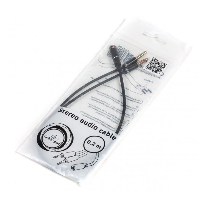 Кабель мультимедийный Jack 3.5mm F to 2 x Jack 3.5mm M Cablexpert (CCA-418M) изображение 2