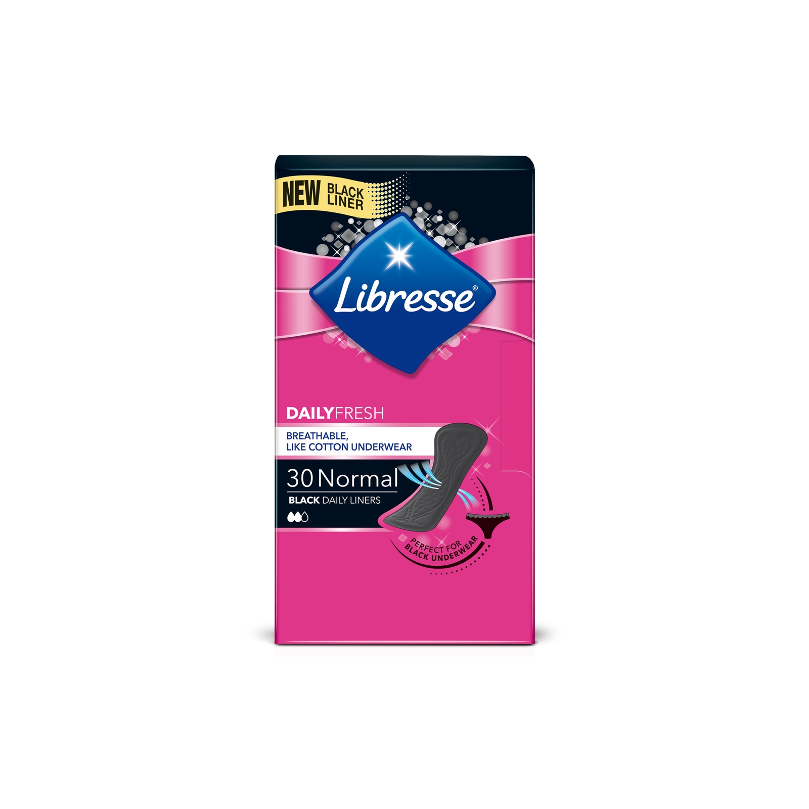 Ежедневные прокладки Libresse Daily Fresh Normal Black, 30 шт (7322540919516)