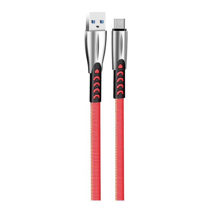 Дата кабель USB 2.0 AM to USB-C 1.0m zinc alloy red ColorWay (CW-CBUC012-RD) зображення 2