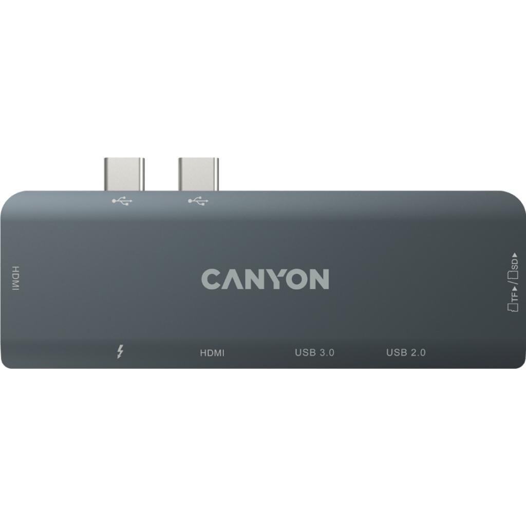 Порт-реплікатор Canyon 1*Type C PD100W+2*HDMI+1*USB3.0+1*USB2.0+1*SD+1*TF (CNS-TDS05B) зображення 2
