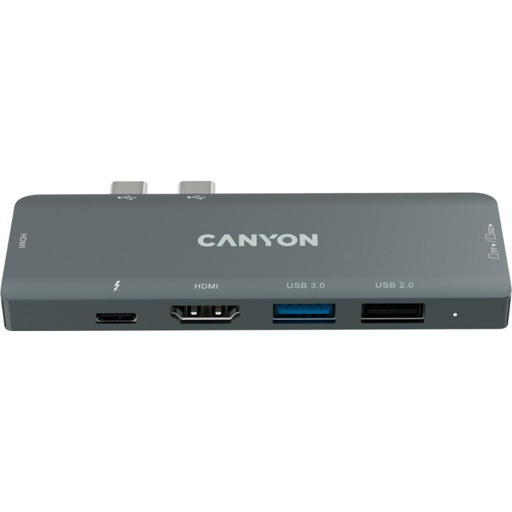 Порт-реплікатор Canyon 1*Type C PD100W+2*HDMI+1*USB3.0+1*USB2.0+1*SD+1*TF (CNS-TDS05B) зображення 3