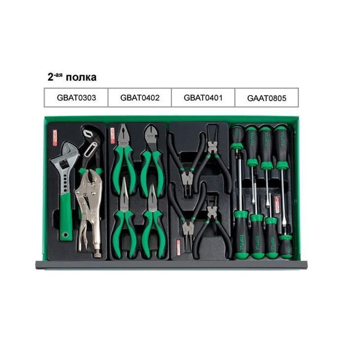 Набор инструментов Toptul Pro-Line в инструментальном ящике 3 секции 157 ед. (GCAZ0011) изображение 3