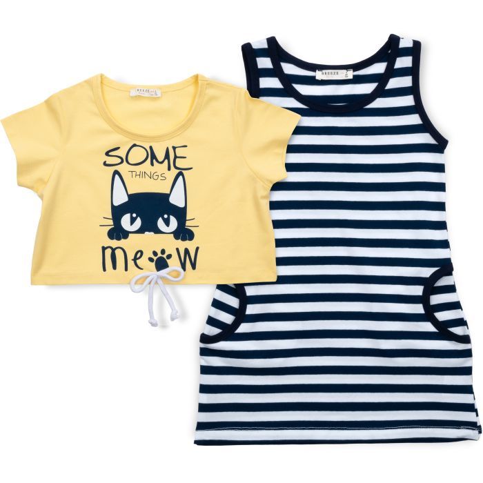 Плаття дитяче Breeze з котиком (14582-104G-yellow) зображення 2