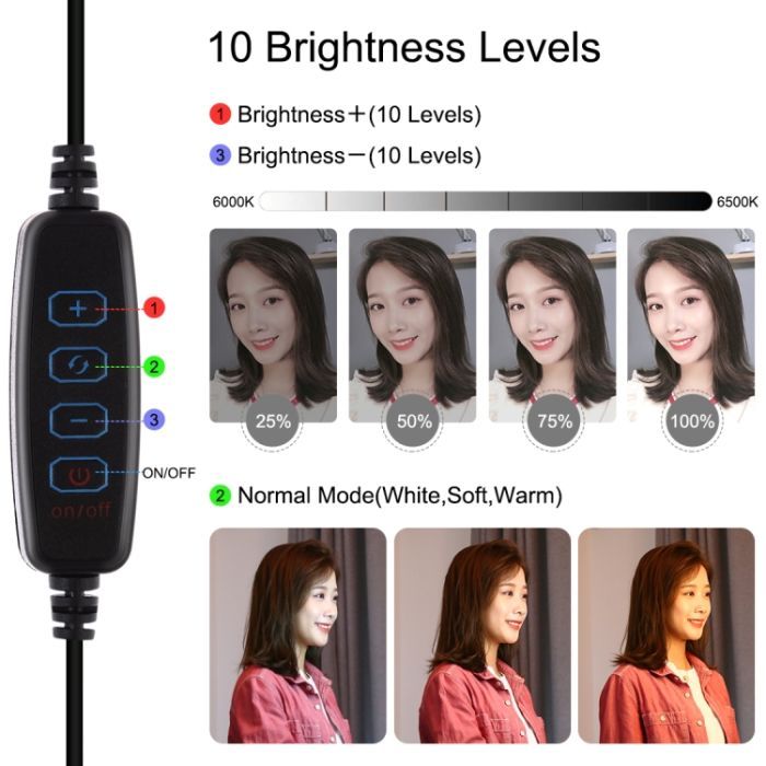 Набор блогера Puluz 4in1 (ring light, mount, phone holder, microphone) (PKT3028) изображение 6